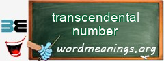 WordMeaning blackboard for transcendental number
